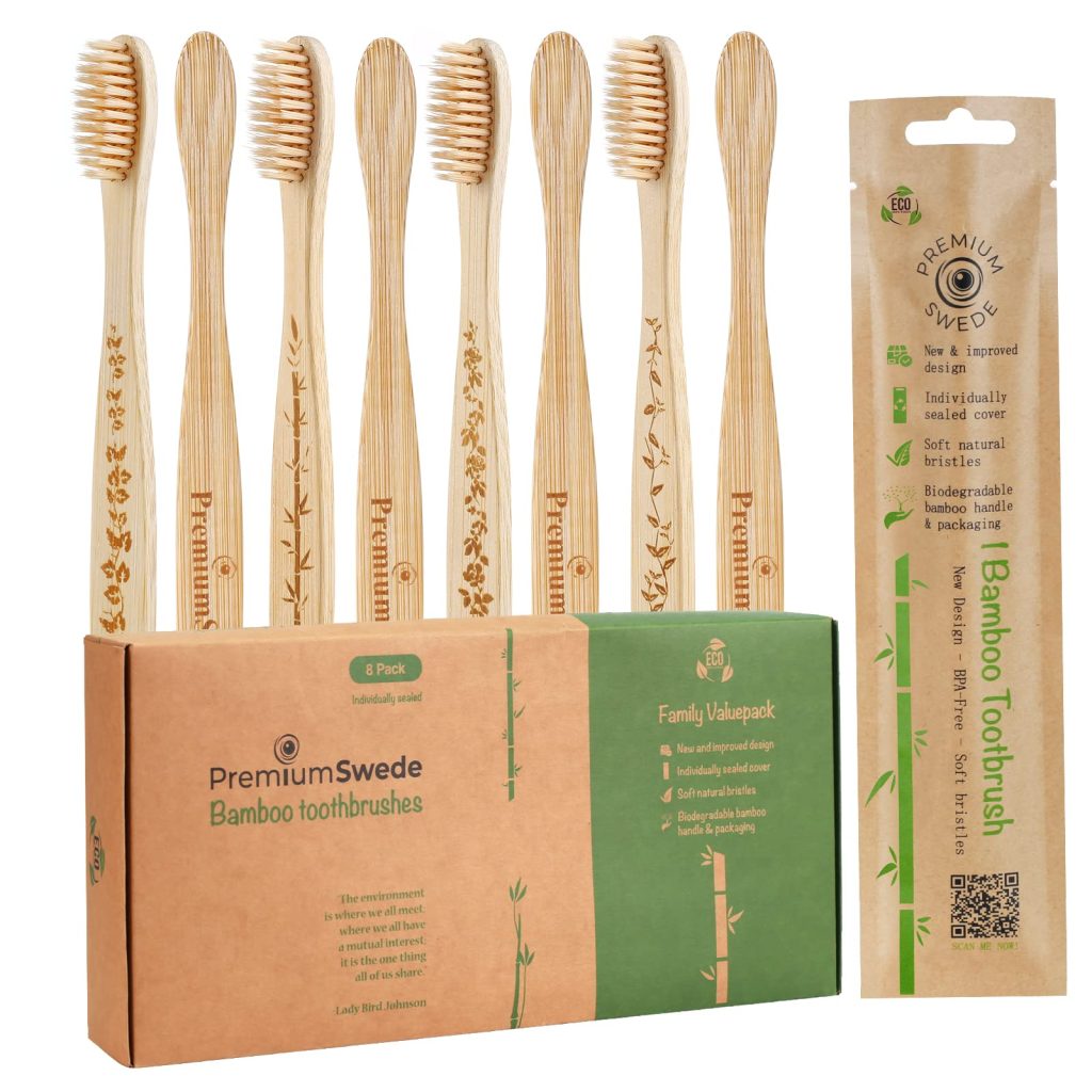 Eco-Friendly Dental Hygiene: Introducing the Biodegradable Toothbrush 6 Toothbrushes Soft Bristles